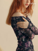 Amethyst Bloom Slit Dress