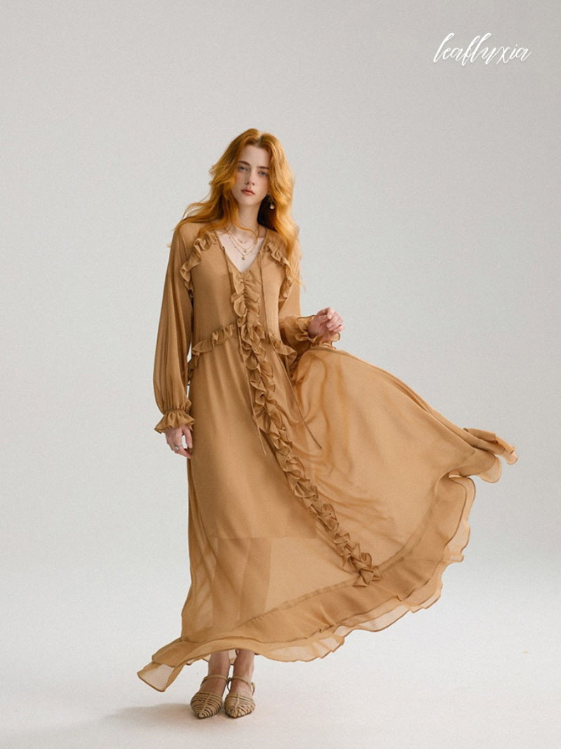 Andalée Ruffle Chiffon Dress