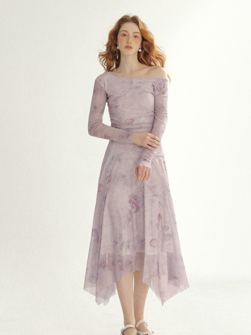 Violet Mist Asymmetrical Dress