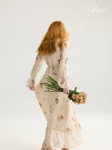 Ivory Garden Wrap Dress