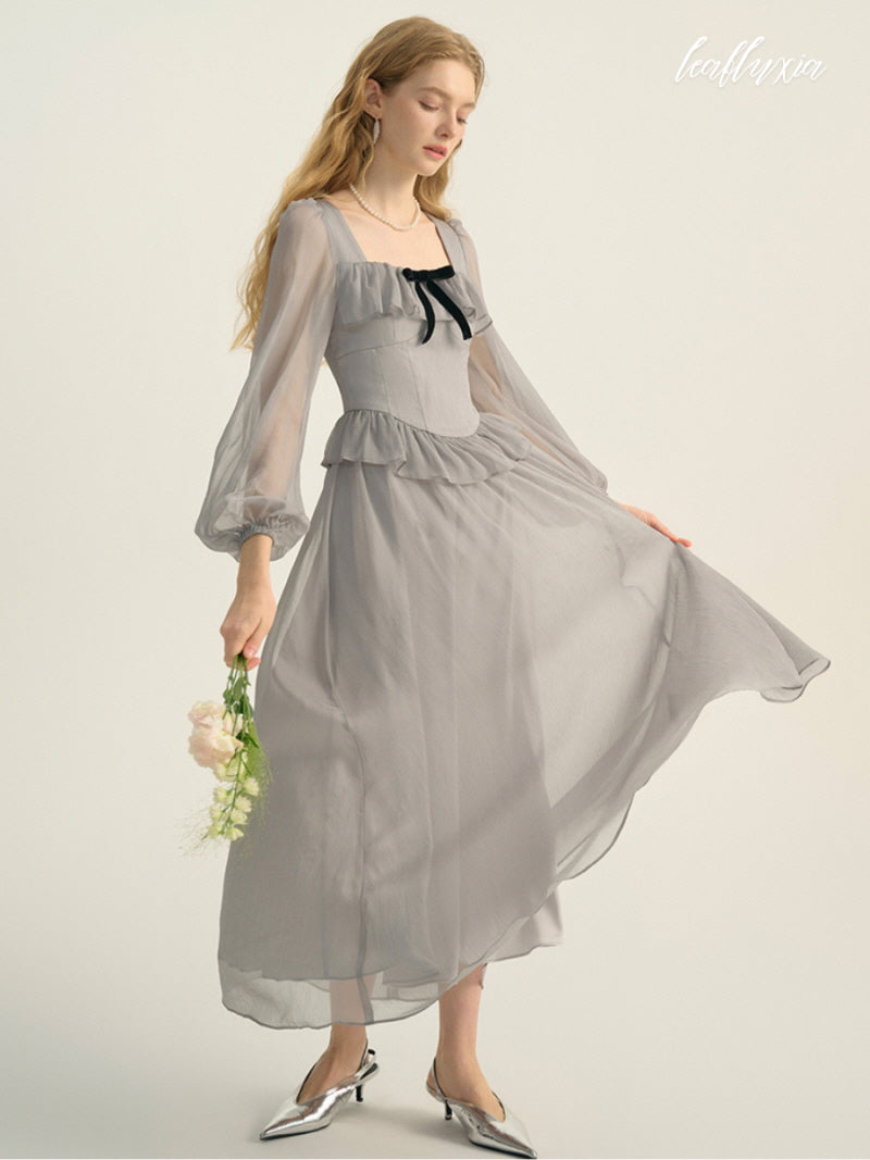 Romantic Frill Chiffon Dress