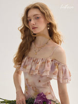 Ethereal Bloom Off-Shoulder Dress