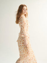 Golden Bloom Asymmetric Dress