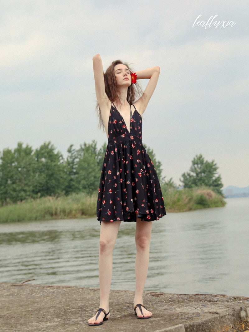 Moonlit Hibiscus Lounge Dress