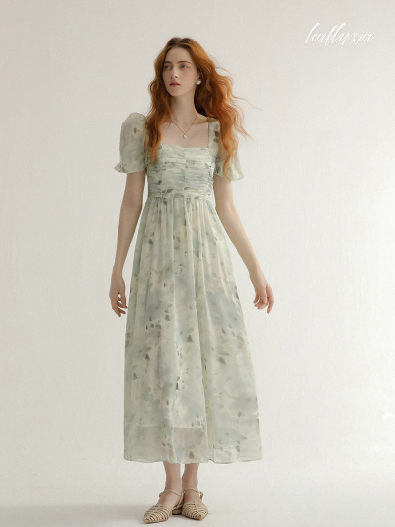 Moonlit Sage Floral Dress