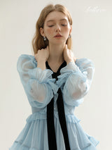 Serene Ruffle Bow Maxi Dress