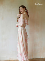 Blush Petal Ruffle Dress