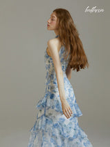 Azure Ruffle Dress