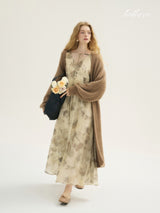 Sepia Floral Elegance Dress