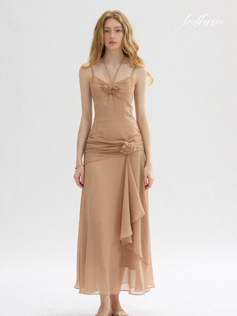 Dusky Apricot Bloom Dress