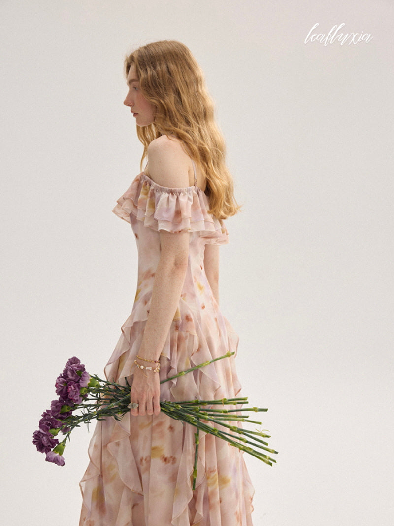 Ethereal Bloom Off-Shoulder Dress