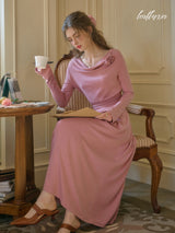 Rosette Ruched Long Dress