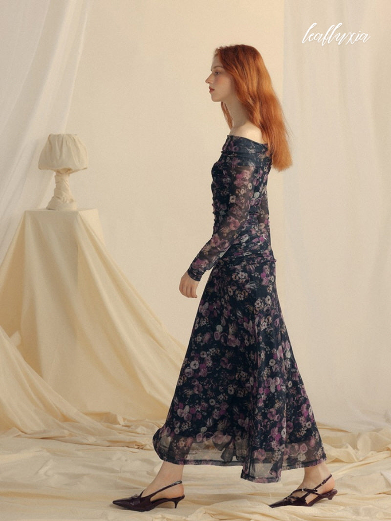 Amethyst Bloom Slit Dress