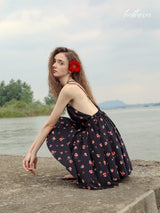 Moonlit Hibiscus Lounge Dress