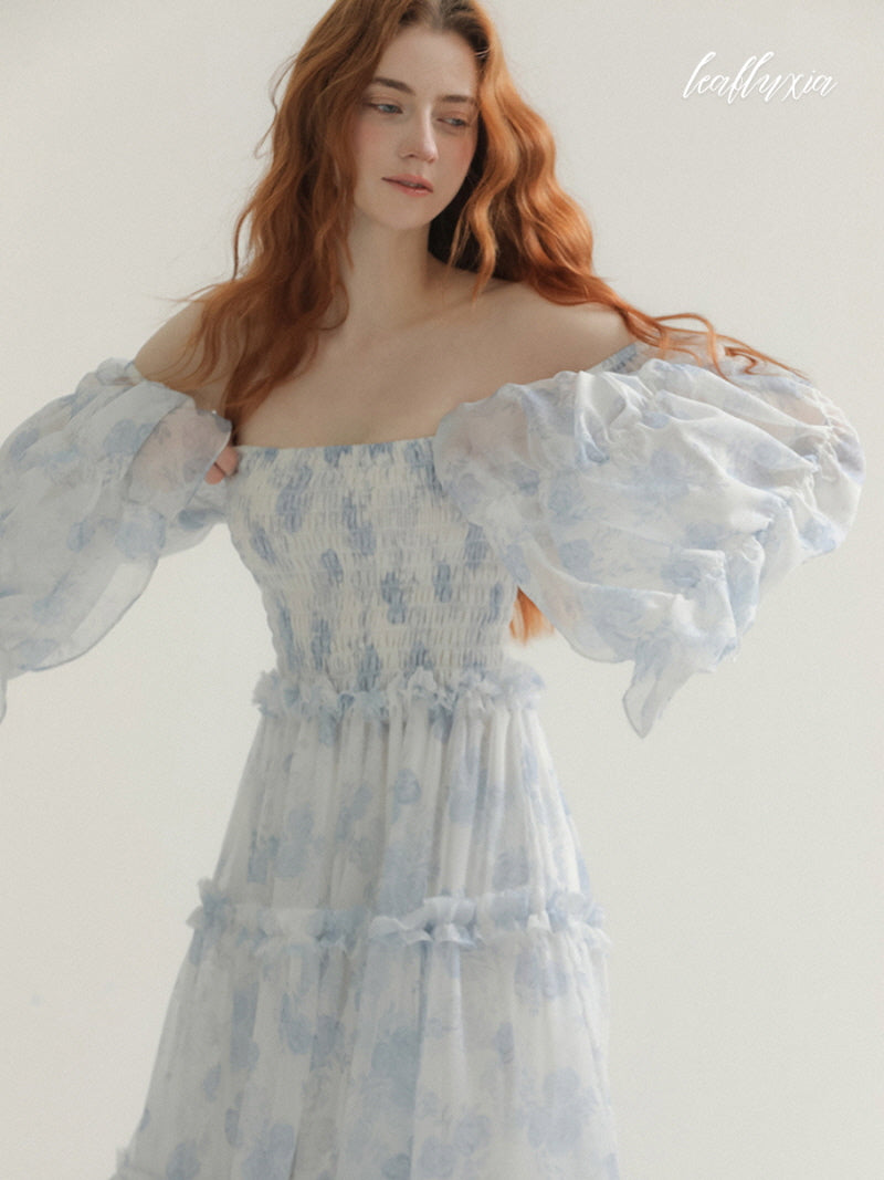 Pastel Snow Blue Elegance Dress