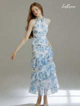 Azure Ruffle Dress