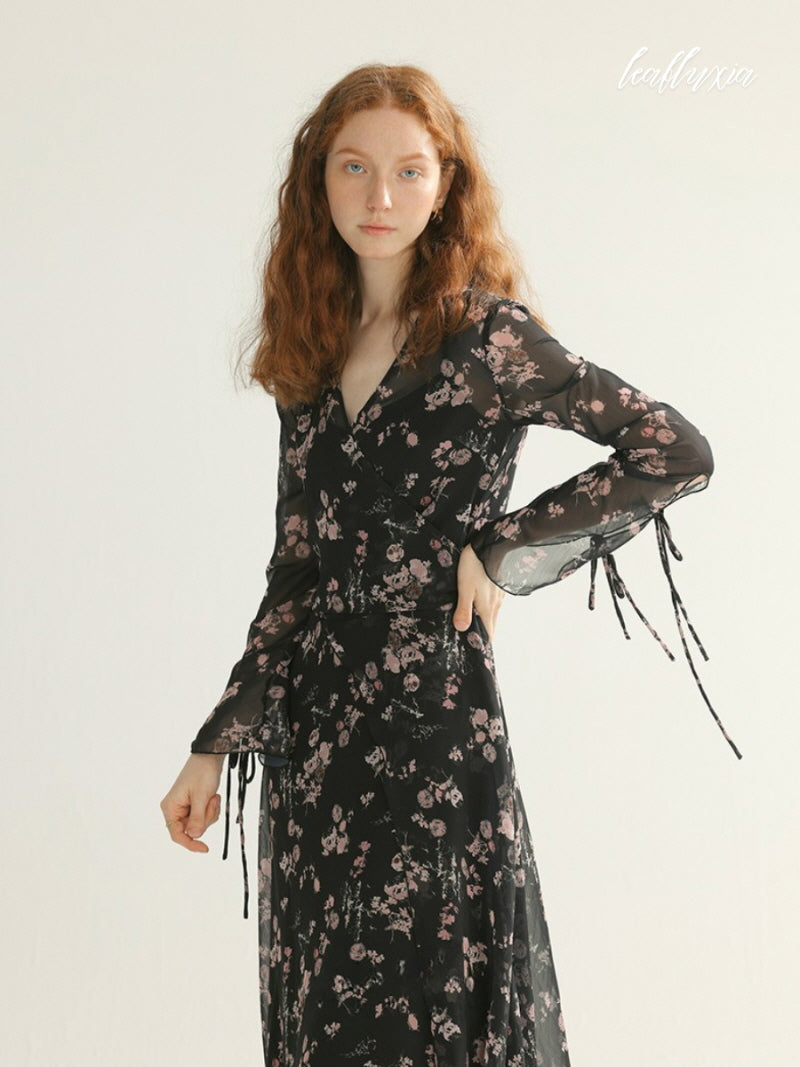 Dark Rose Chiffon Dress