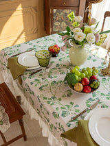 Sage Blossom Ruffle Tablecloth