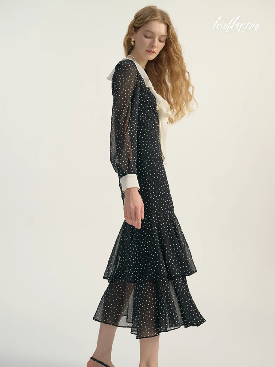Midnight Polka Dress