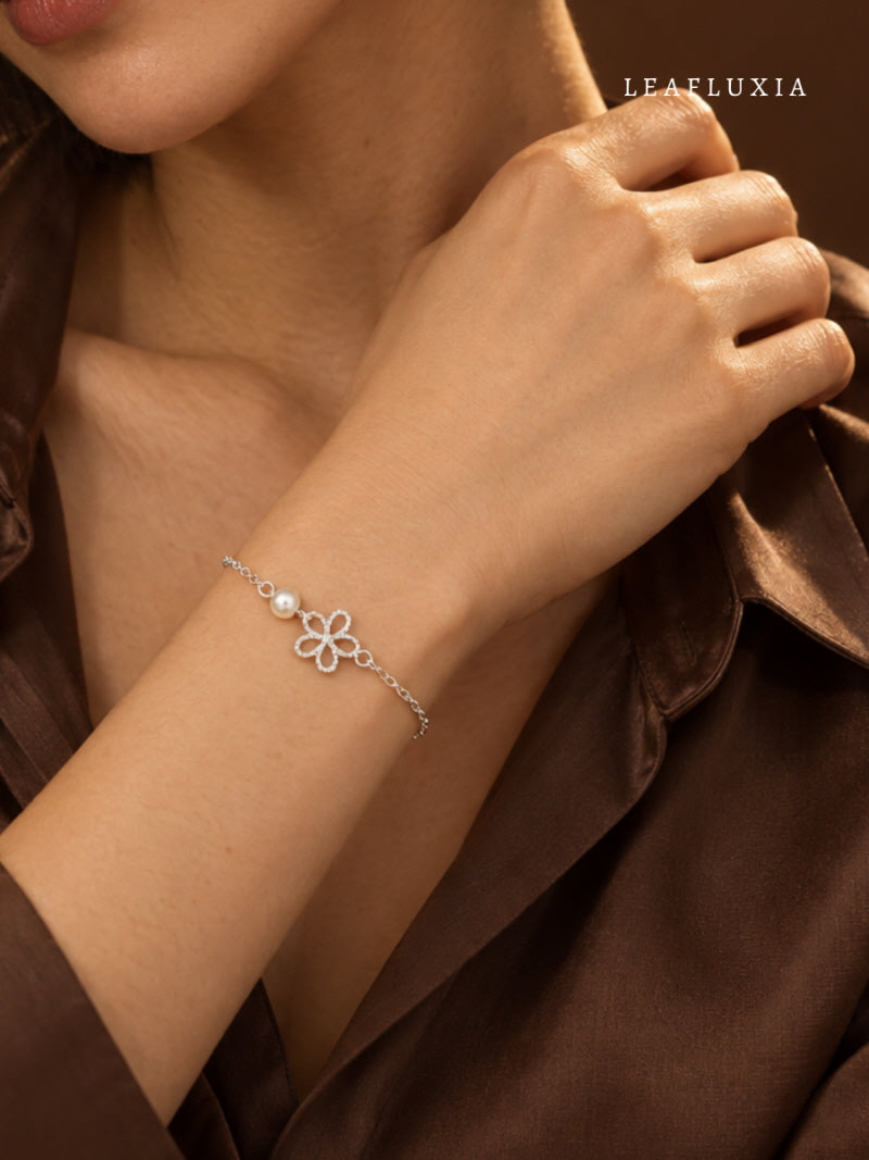 Lace Blossom Adjustable Bracelet | 999 Fine Silver