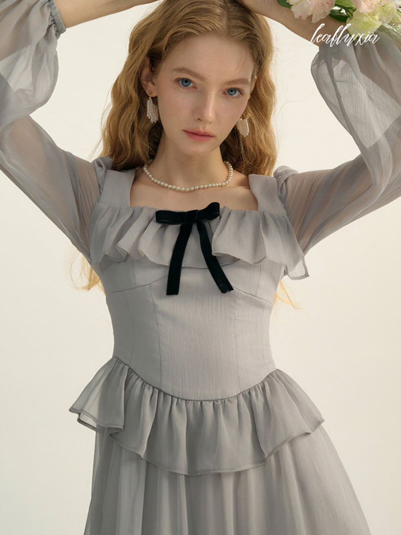 Romantic Frill Chiffon Dress