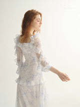 Blue Mist Ruffle Dress