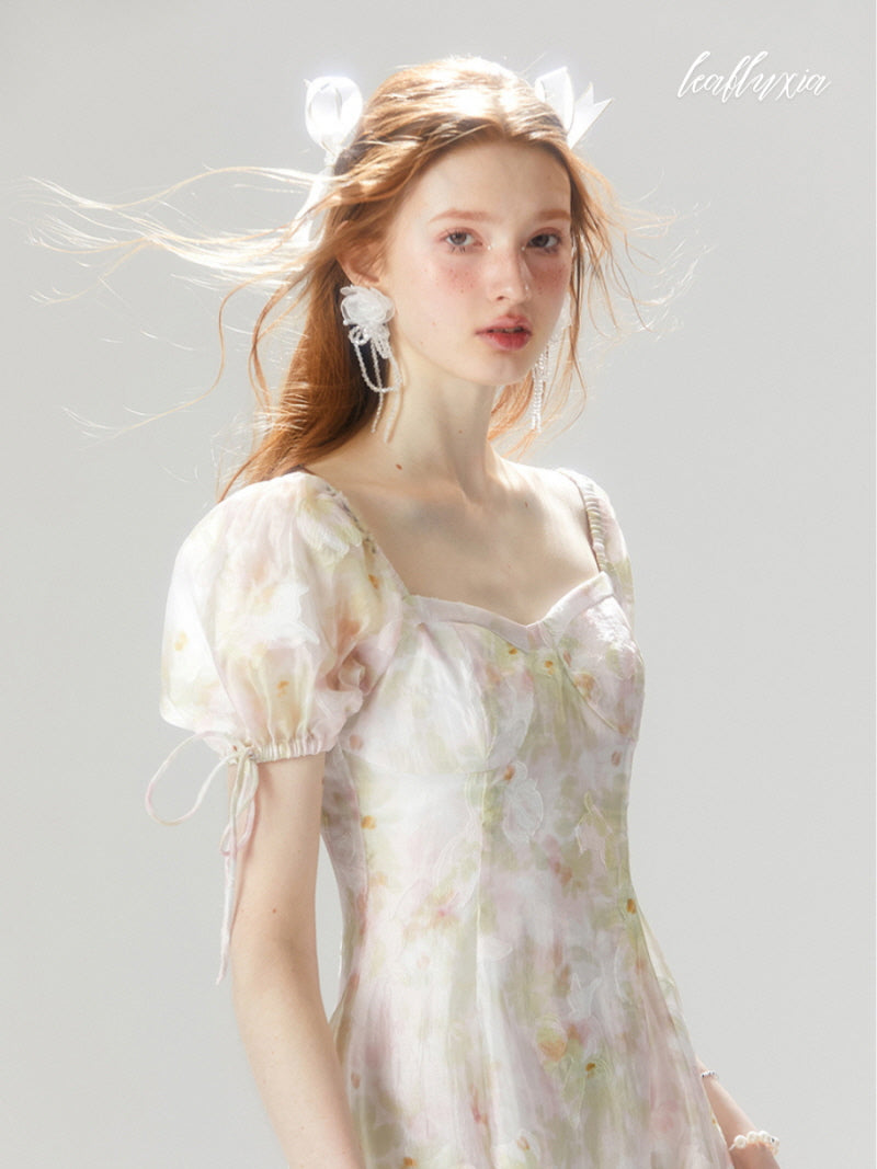 Soft Petal Mist Mini Dress