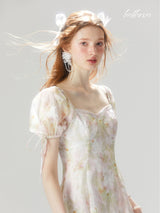 Soft Petal Mist Mini Dress