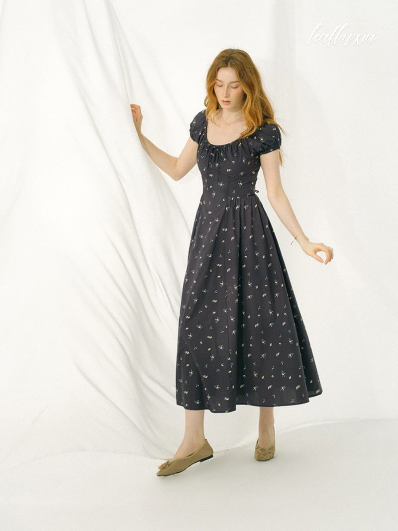 Vintage Petal Midi Dress