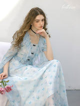 Sky Flutter Chiffon Dress