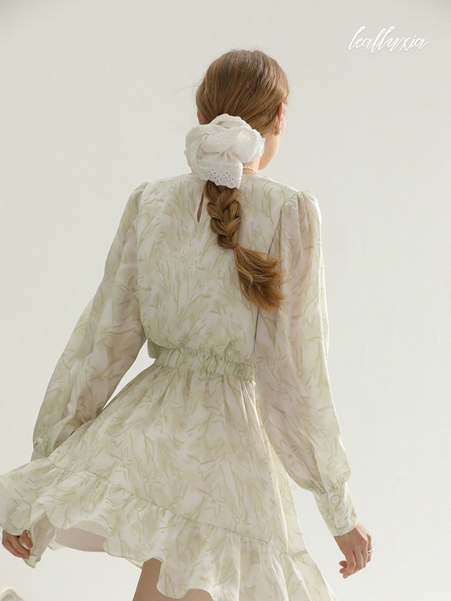 Soft Olive Meadow Dress