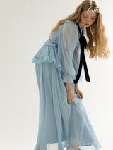 Serene Ruffle Bow Maxi Dress