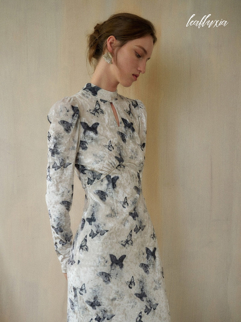 Shadow Wings Velvet Dress