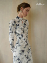 Shadow Wings Velvet Dress