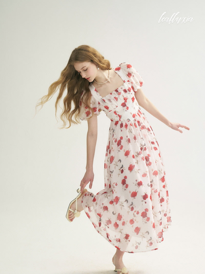 Crimson Blossom Dress