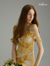 Yellow Floral Long Dress