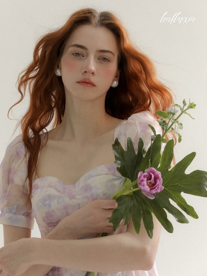 Lilac Blossom Midi Dress