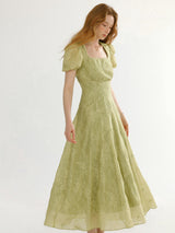 Olive Blossom Midi Dress