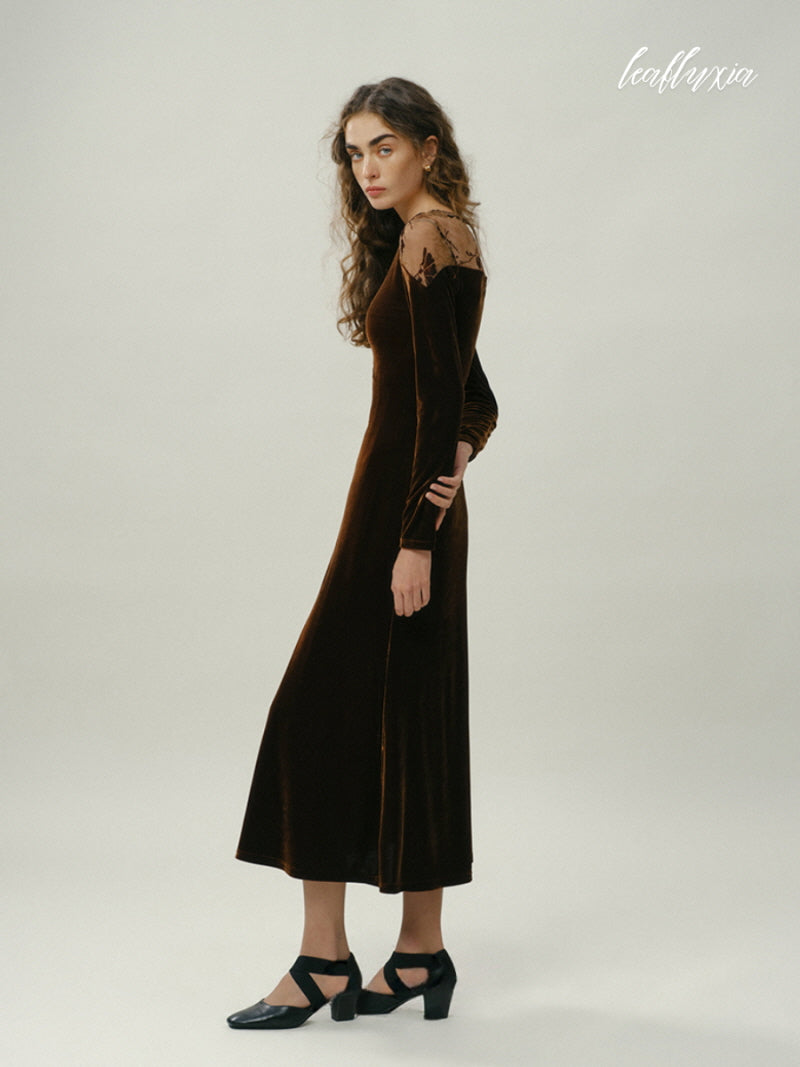 Midnight Velvet Bloom Dress