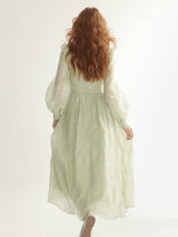 Embroidered Mint Blossom Dress
