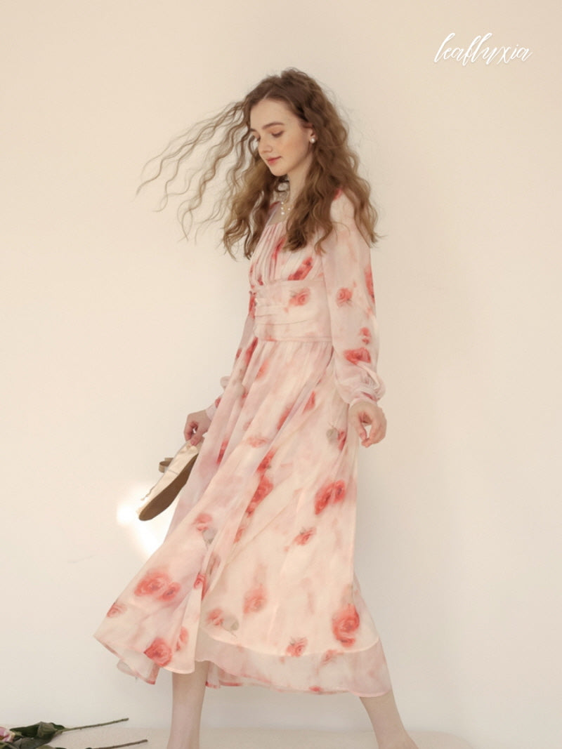 Blushing Rose Chiffon Dress