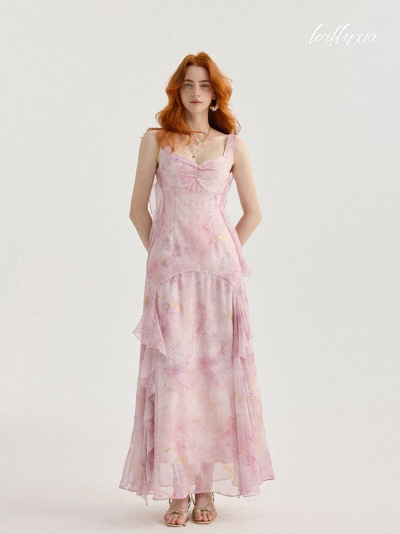 Blushing Petal Cascade Dress