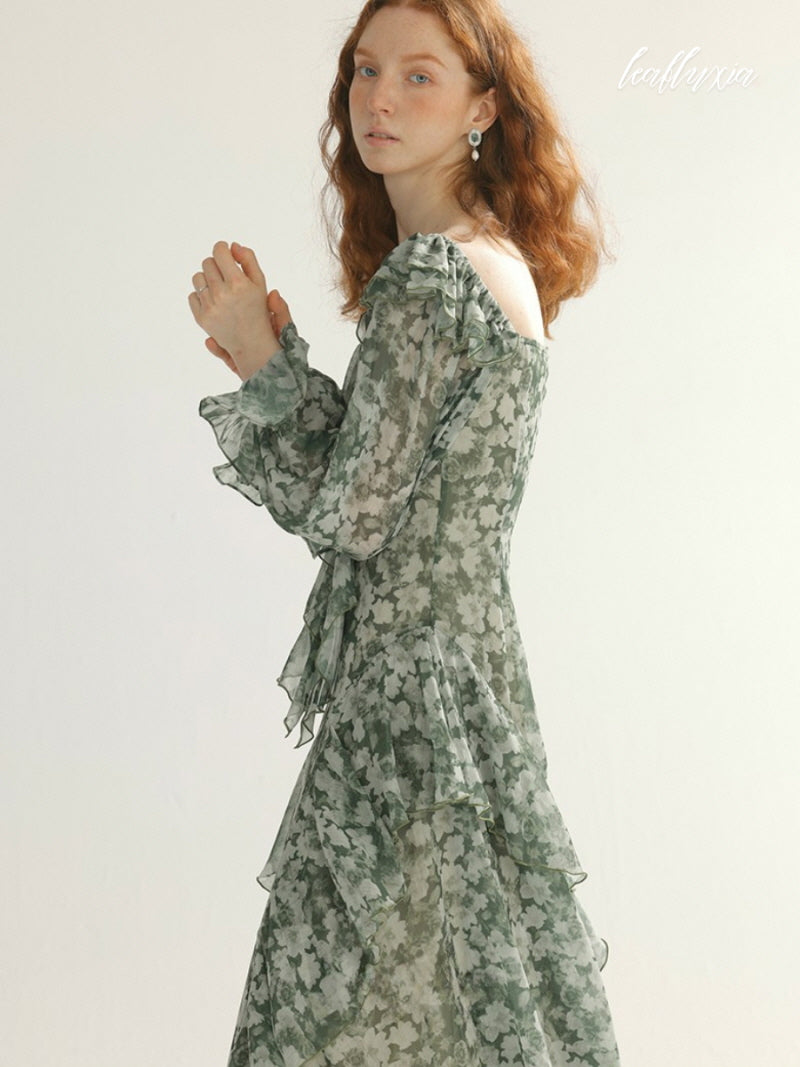 Midnight Ruffle Long Dress