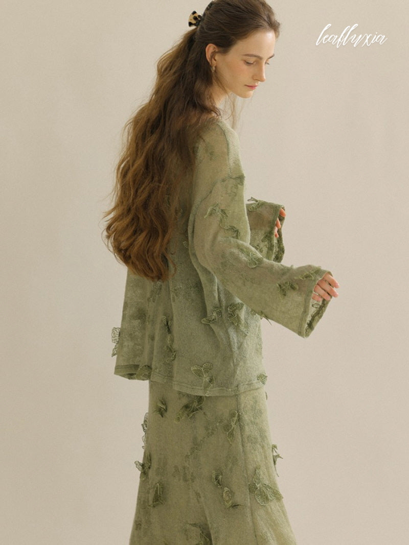 Leaf Whisper Knit Two-Piece Set