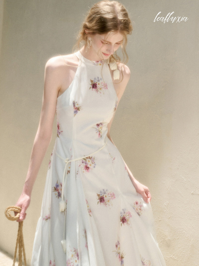 Sunlit Garden Halter Dress
