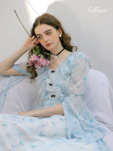 Sky Flutter Chiffon Dress
