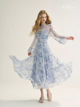 Moonlit Blossom Tiered Dress