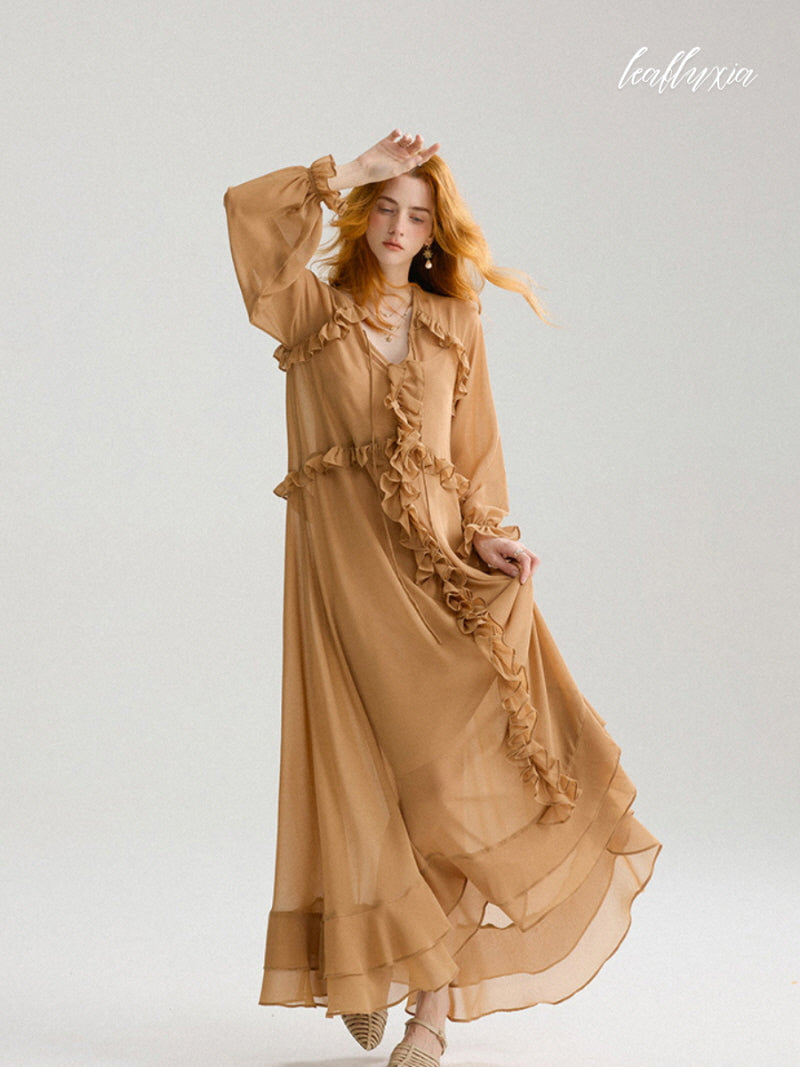 Andalée Ruffle Chiffon Dress
