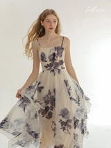 Lunar Petal Chiffon Dress