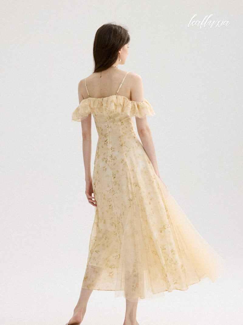 Golden Petal Reverie Dress